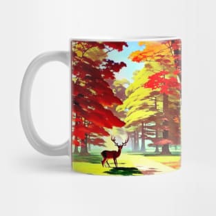 Deer in maple forest Mug